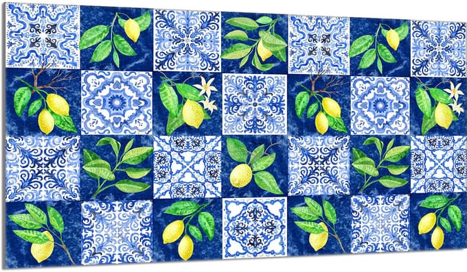 TMK ArtDeko - Mozaïek Serie - Glazen Beschermplaat - 90x52cm - Multifunctioneel