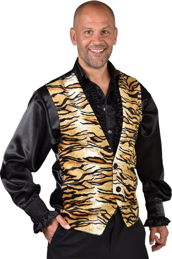 Magic Design Verkleedvest Tijger Polyester Bruin Maat M/l