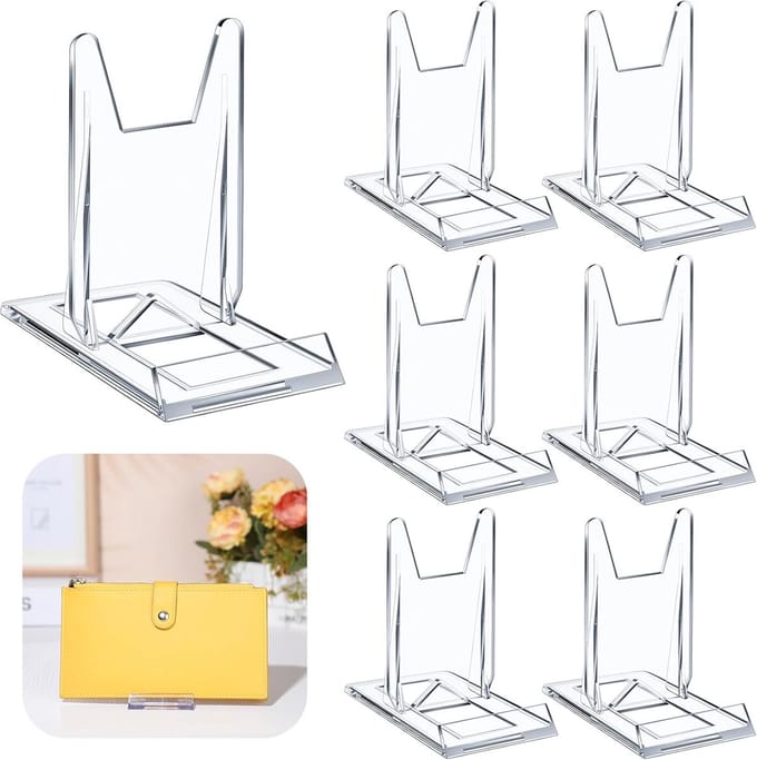 6x Verstelbare Acryl Portemonnee Display Standaard Transparant voor Handtas en Sieraden