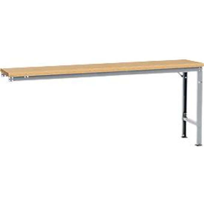 Manuflex aanbouwtafel UNIVERSAL Speciaal, 2000 x 800 mm, multiplex natuur, aluminium zilver