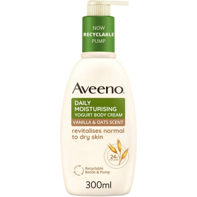 Aveeno Daily Moisturising Yogurt Body Cream - Vanilla & Oat Scent - 300 ml
