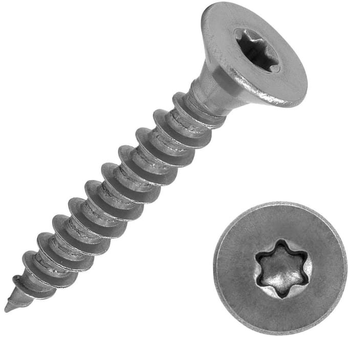 Houtschroeven RVS A2 Verzonken Kop Torx Volledige Draad Universeel 4.0x20 mm