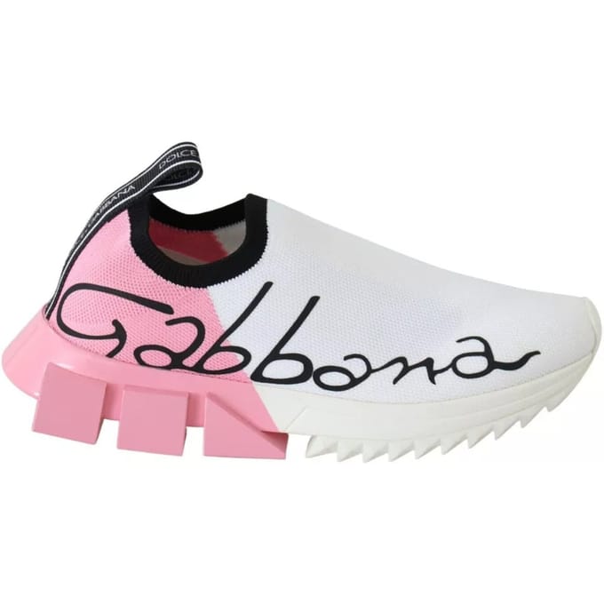 Dolce & Gabbana Roze Witte Logo Sorrento Sneakers Schoenen