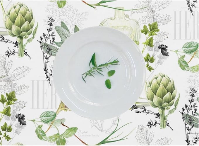 Twee x Placemat Artisjok - katoen - 35 x 48 cm