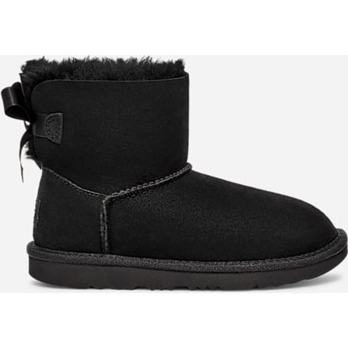 UGG® Mini Bailey Bow II for Kids in Black, Size 2, Twinface/Polyester/Wool