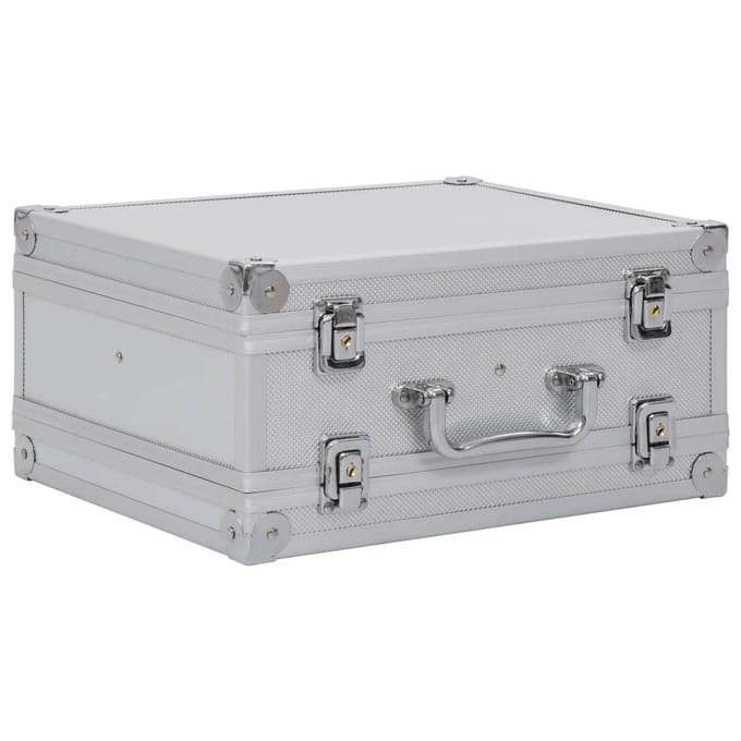vidaXL Wapenkoffer aluminium ABS zilverkleurig