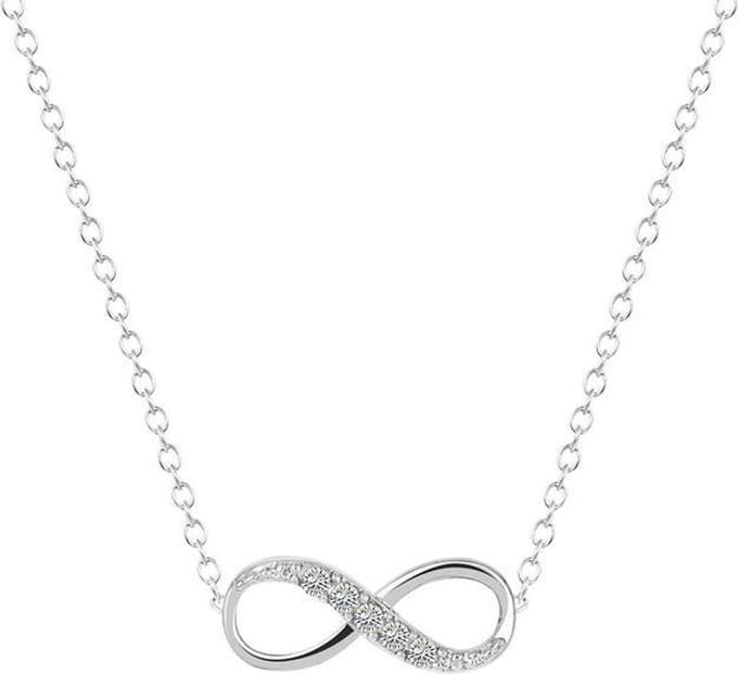 24/7 Jewelry Collection Infinity Ketting - Diamantjes - Zilverkleurig