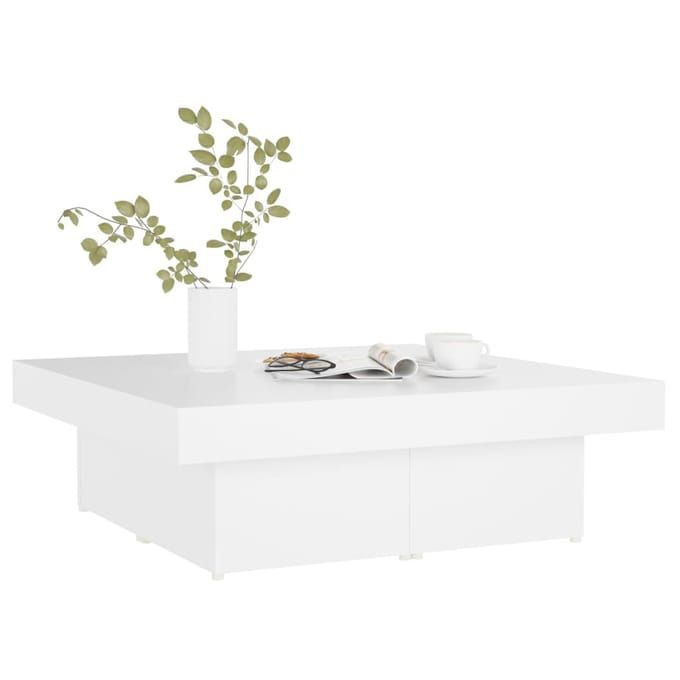 vidaXL - Salontafel - 90x90x28 - cm - bewerkt - hout - wit