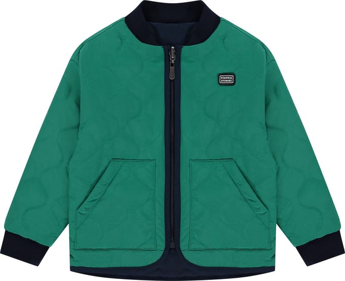 Stains and Stories boys reversible jacket Jongens Jas - deep sea - Maat 98