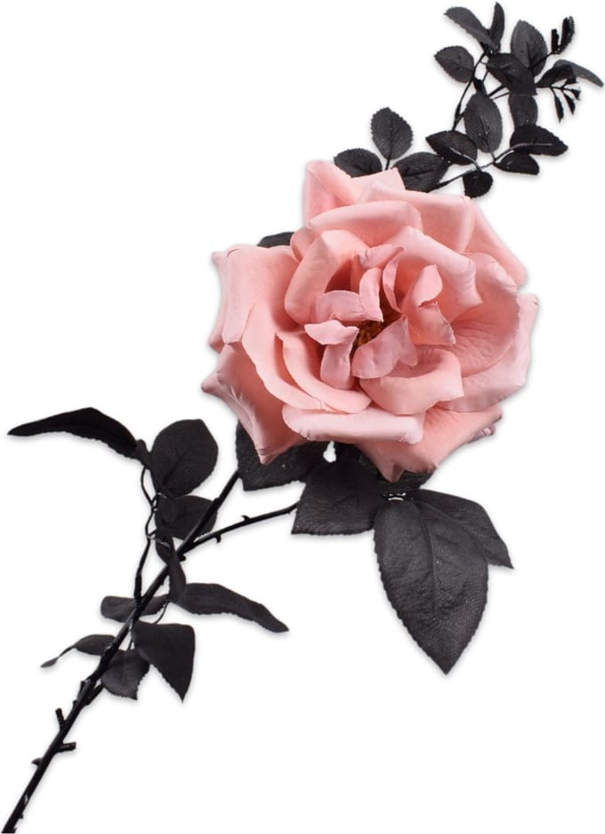 Silk-ka Kunstbloem-Zijde Roos Tak Roze 80 cm