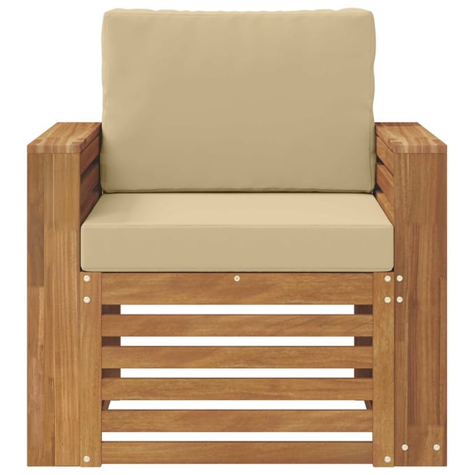 vidaXL - Buiten - bank - set - Massief - Acacia - Hout - en - Polyester