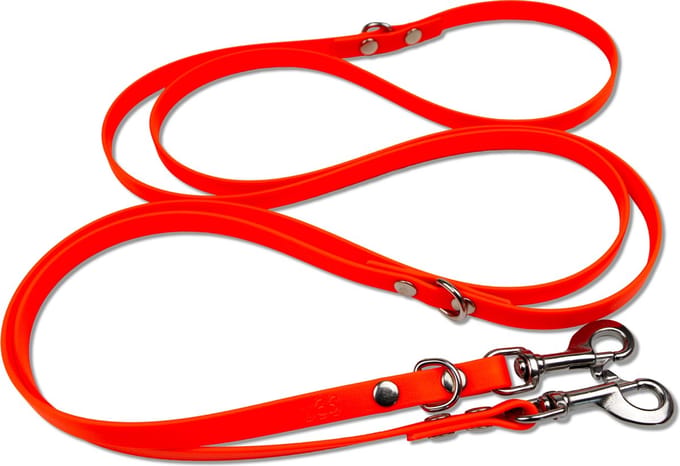 Miqdi - verstelbare, handsfree hondenriem van BioThane®- 3 meter lang - neon oranje - M - voor middelmaat hond