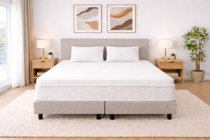Polydaun hoeslaken - topper - Jersey - wit - 140/160 x 200/220 cm