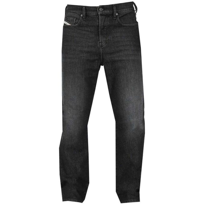 Diesel Heren D-Viker Gewassen Denim Jeans (Zwart)