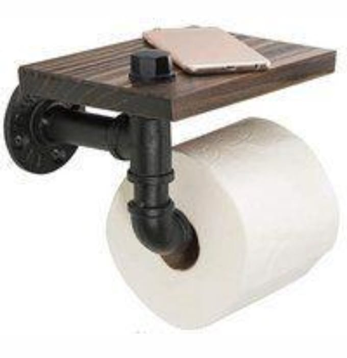 Zwarte industriële wc rolhouder