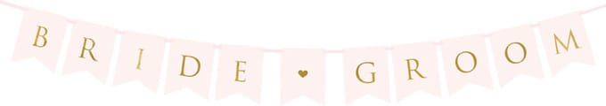 PartyDeco - Letterslinger Bride Groom - licht roze