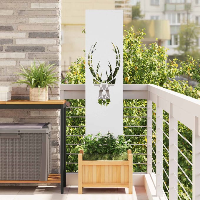 vidaXL - Tuin - Privacy - Scherm - Wit - 32 - x - 140 - cm - Koudgewalst - staal