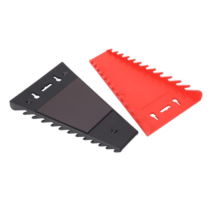 2 Stuks Magnetische Sleutel Organizer 24 Sleuven Verplaatsbare ABS Sleutelrek Houder Rood Zwart red