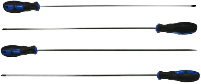 GEKO Lange schroevendraaierset - 450 mm - Chroom vanadium - Rubberen grip