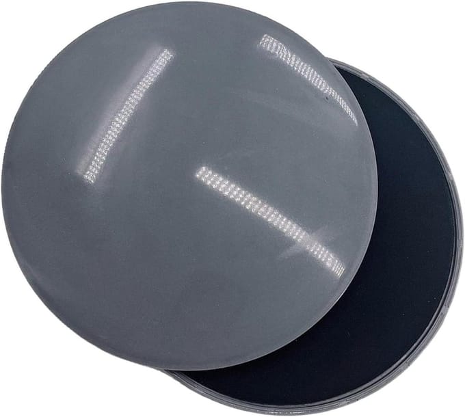 Core Sliders - Glijpads Fitness - Core Training - Dubbelzijdig Gebruik - 17 cm Diameter - Grijs