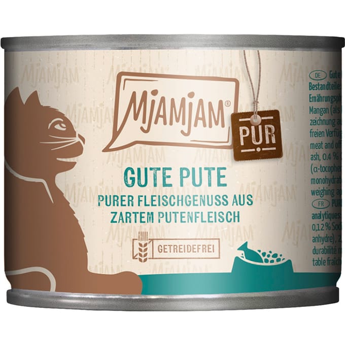 6x200g goede kalkoen puur MjAMjAM kattenvoer nat