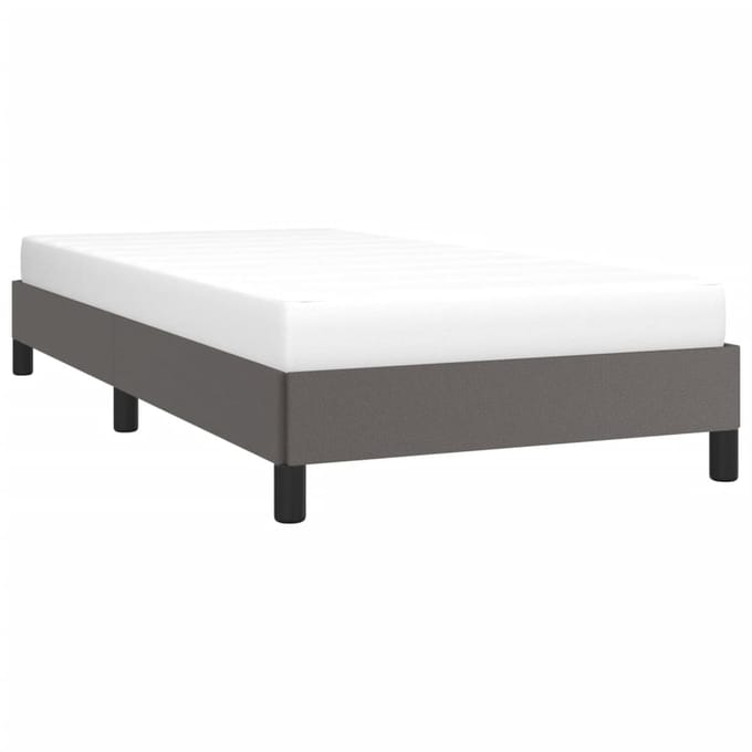 vidaXL - Bedframe - kunstleer - grijs - 90x190 - cm