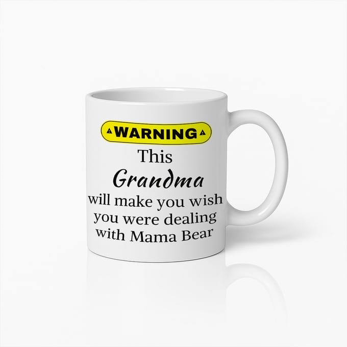 Waarschuwing Oma Mok – Grappige Mama Beer Tekst Koffiebeker Cadeau voor Grootmoeder