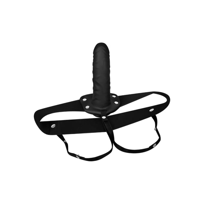 Dr. Skin - Holle Strap-On Dildo Met Harnas 16.5 cm - Zwart