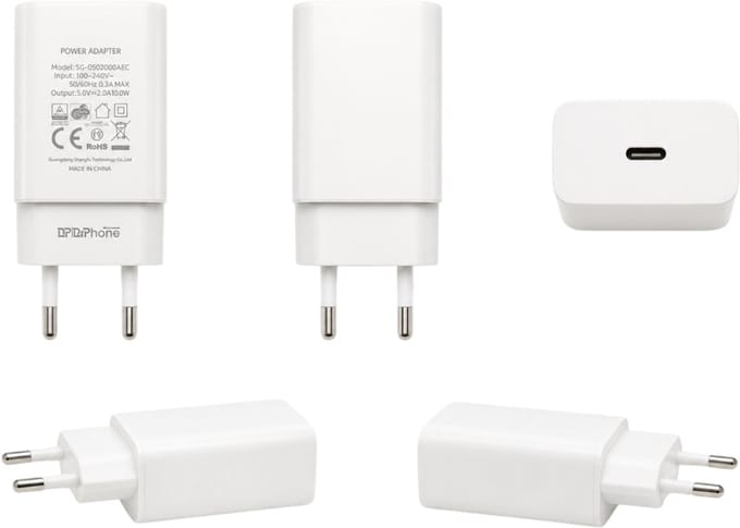DrPhone LS7 USB-C Oplader 10W – Adapter 5V 2A – Universele USB Type-C adapter – Compacte Thuislader – Wit