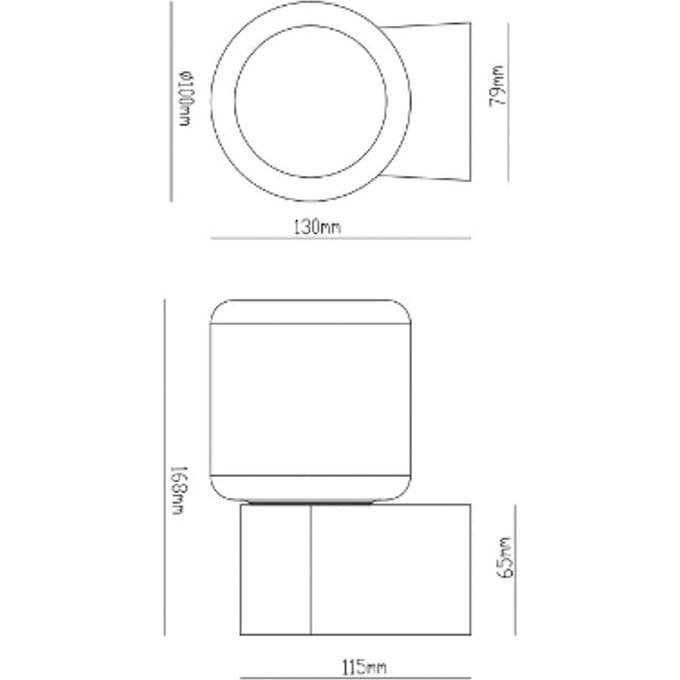 Molto Luce Lanu Flat buitenwandlamp, chroom, aluminium/glas