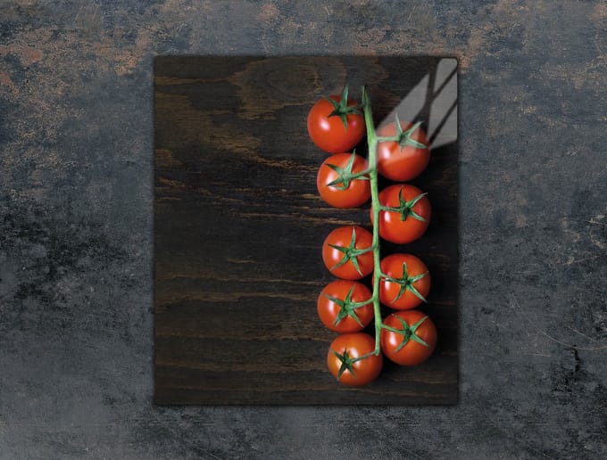 TMK ArtDeko - Snijplank - 45x52 cm - Hartvormig Glas - Pomidor Motief