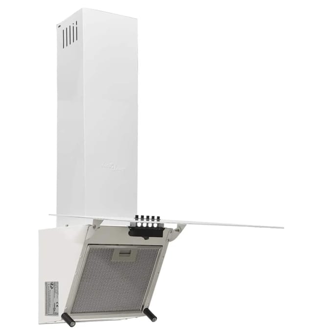 Vidaxl Wandafzuigkap, 60 Cm, Staal En Gehard Glas, Wit