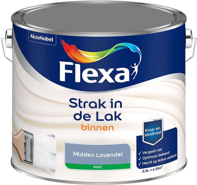 Flexa - Strak In De Lak Binnenlak Mat - Midden Lavendel - Mengverf - 2,5 L