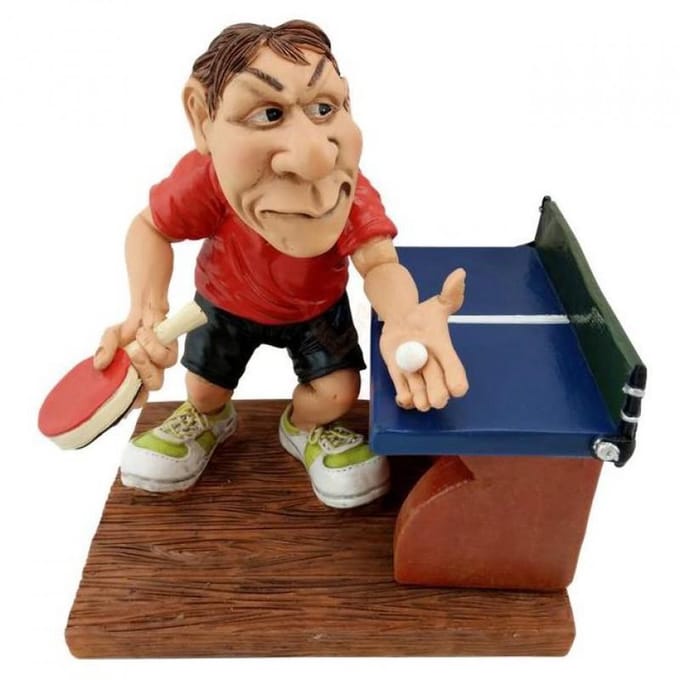 Beeldje sport tafeltennisser Warren Stratford