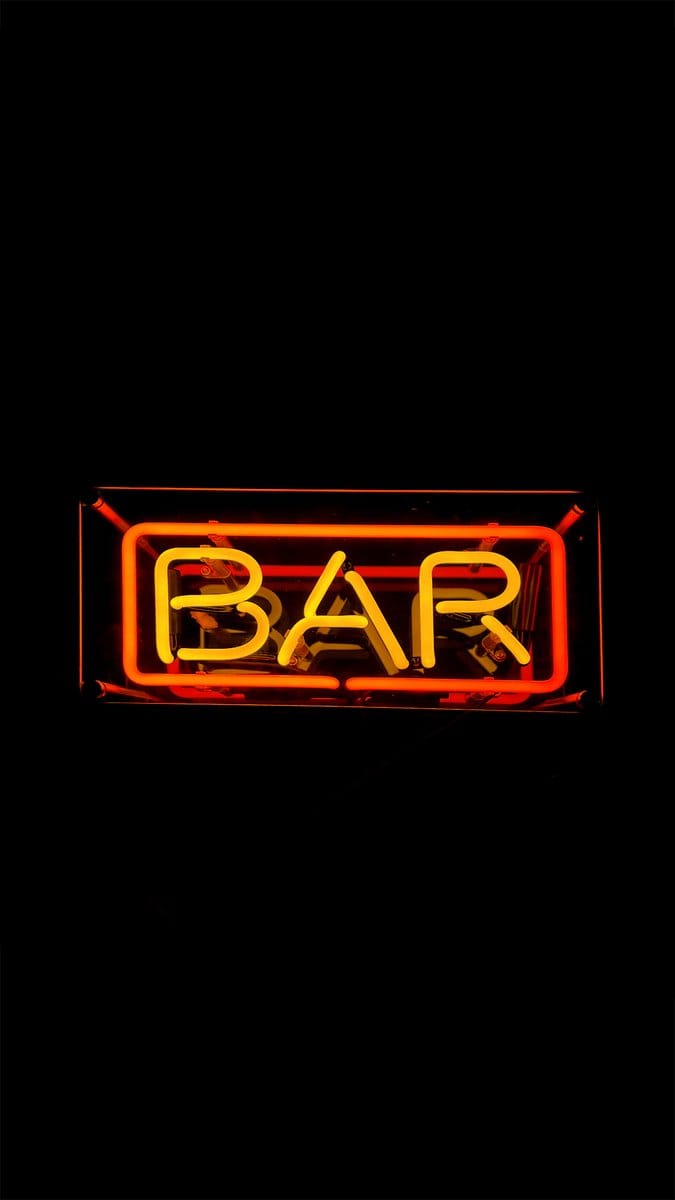 Bar - Glas Neon Sign - Rood, Geel