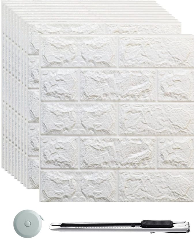 Unyqoos® Zelfklevende 3D-wandpanelen met baksteenlook voor diverse ruimtes