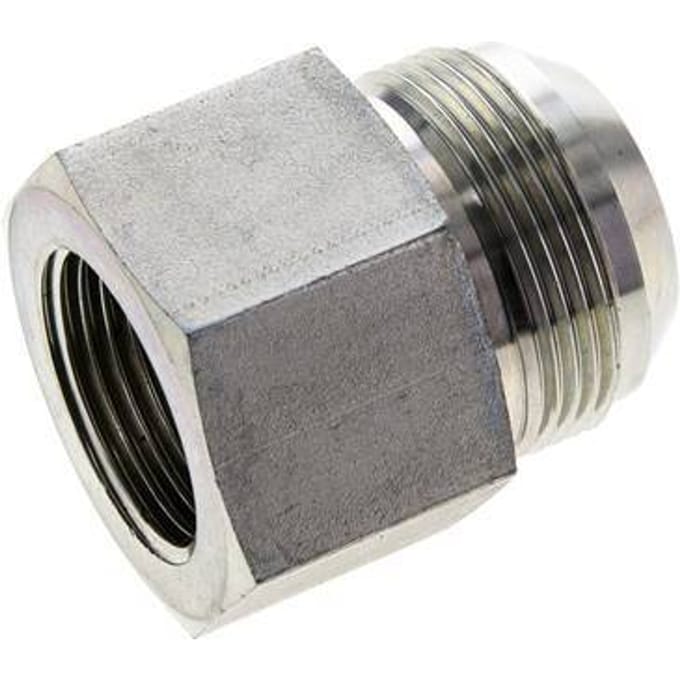 JIC Verloopnippel G1'' Binnendraad X UN 1-5/8''-12 Buitendraad Staal 140bar