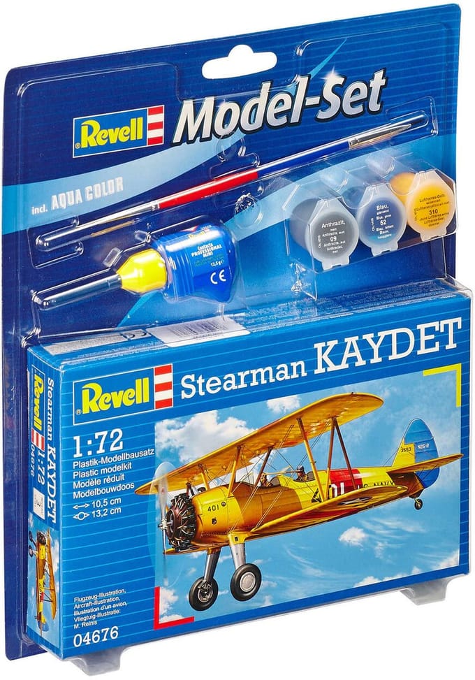 Revell Modelbouwpakket Militaire voertuigen - 64676 Stearman Kaydet Plane - Model Set Plastic - 1:72 - Modelbouw
