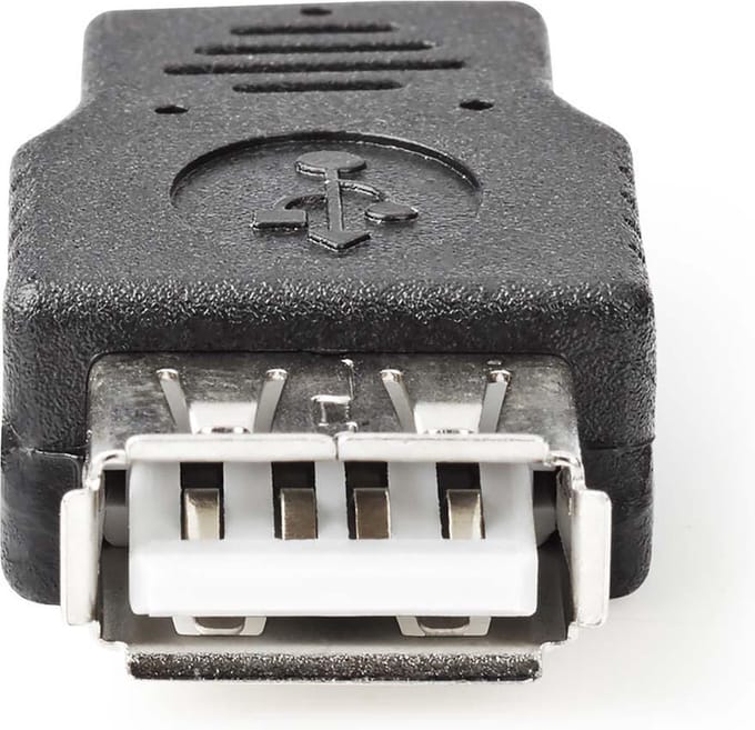 Nedis USB Micro-B Adapter - USB 2.0 - USB Micro-B Male - USB-A Female - 480 Mbps - OTG - Vernikkeld - PVC - Zwart - Envelop