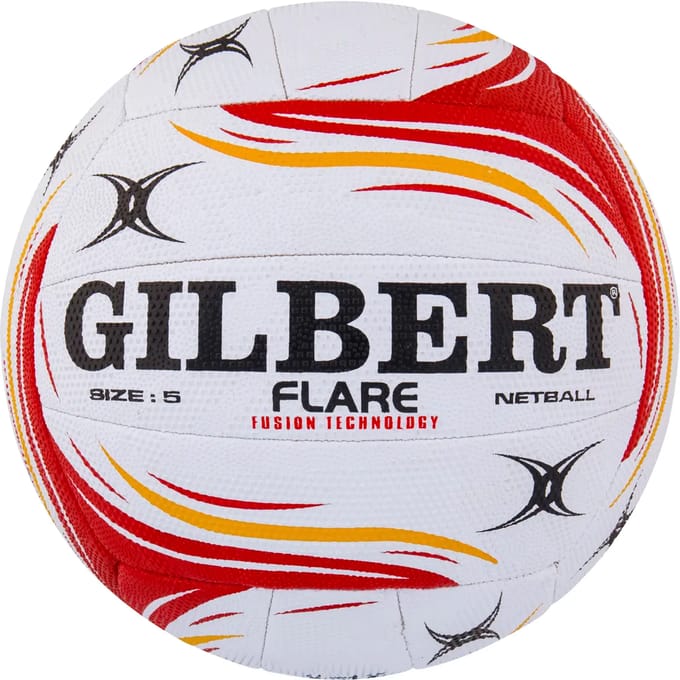 Gilbert Netball Flare Match Ball - Size 4 - Wit / Rood / Oranje