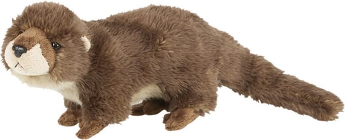 Ravensden pluche knuffel dier - Europese Otter - bruin - 32 cm - Speelgoed knuffelbeesten