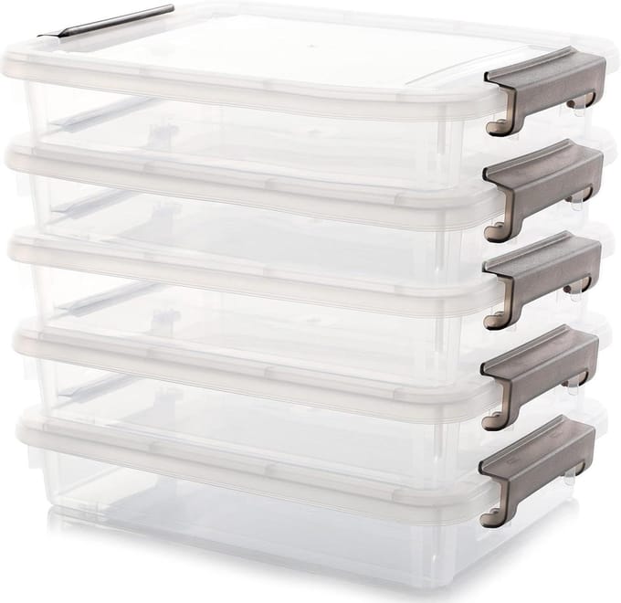 Dailygoody - Opbergdozen - 5-delige set - Transparant - A4-papier
