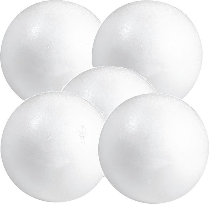 Piepschuim bol/bal - 6x stuks - wit - D7 cm - styropor - hobby figuren - DIY - knutselen - basis materiaal