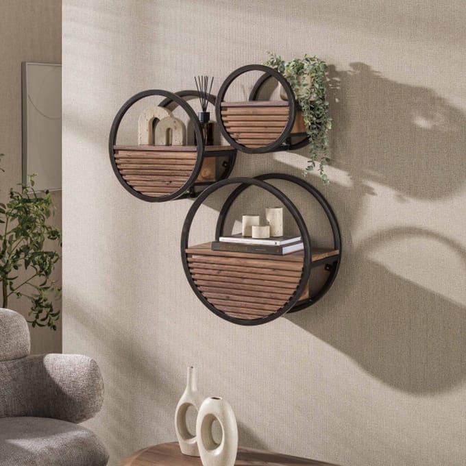 Hoyz wandplank circular - 25x30x30 cm