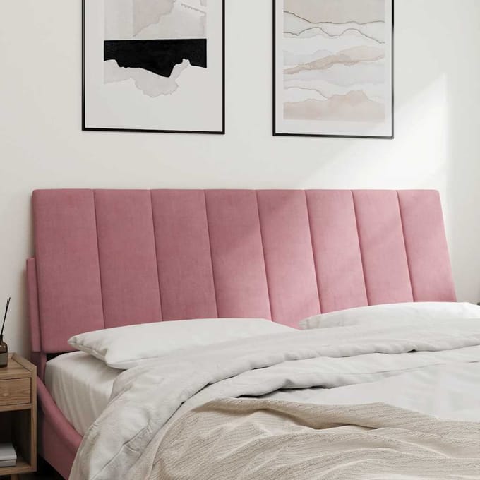 vidaXL - Hoofdbordkussen - "Hanko" - 140 - cm - fluweel - roze