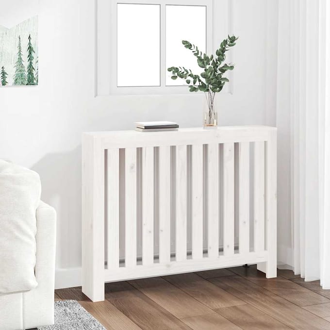 vidaXL Radiatorombouw 108.5x19x84 cm massief grenenhout wit