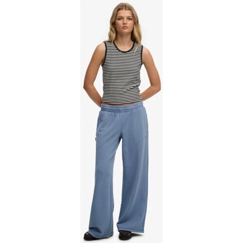 Superdry Essential Logo Wijde Joggingbroek Light Blue Grootte: 42