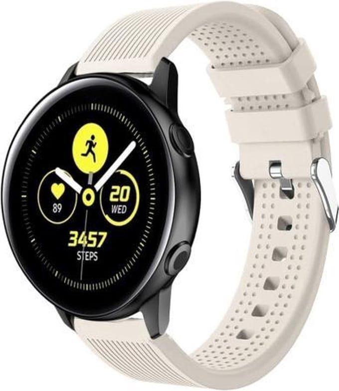 Garmin Vivoactive 3 Siliconen bandje|Ook voor Forerunner 245 & 645|Beige|Premium kwaliteit|Vertical Stripe| One Size