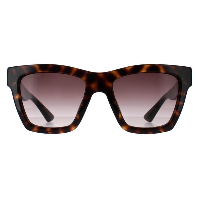 Gucci Square Vrouwen Havana Bruin Gradient Zonnebril GG1714S
