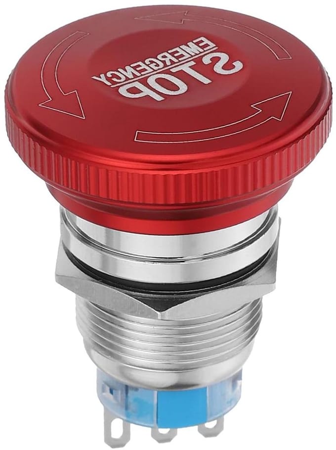 Noodstopknop Metaal - Noodschakelaar Industrieel - Machine Veiligheid - Waterdicht Twist Reset - 4.5 cm - Rood